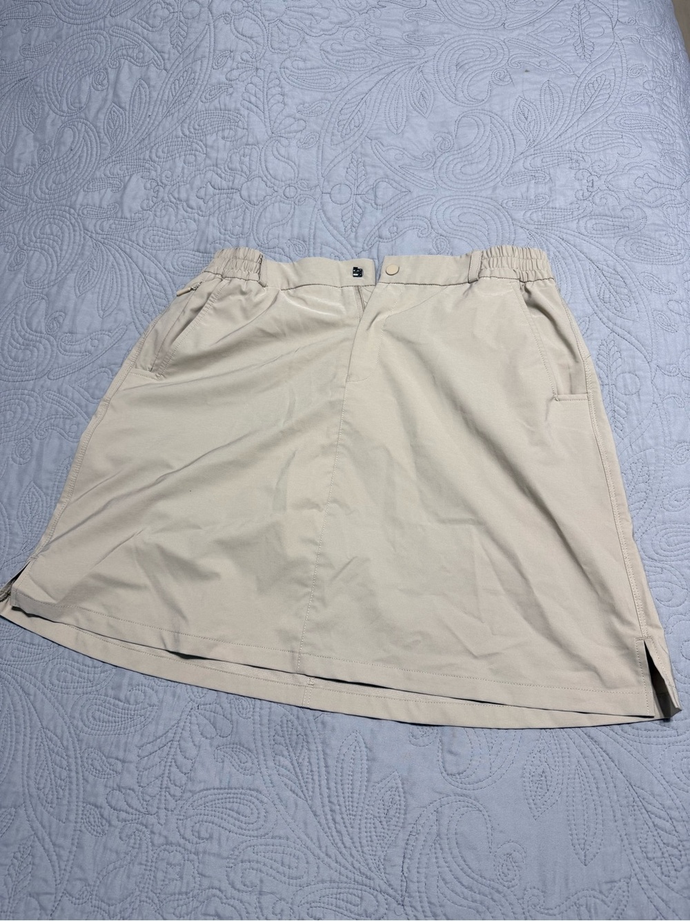 Baleaf Light Cream A-Line Skirt with Elastic Waist